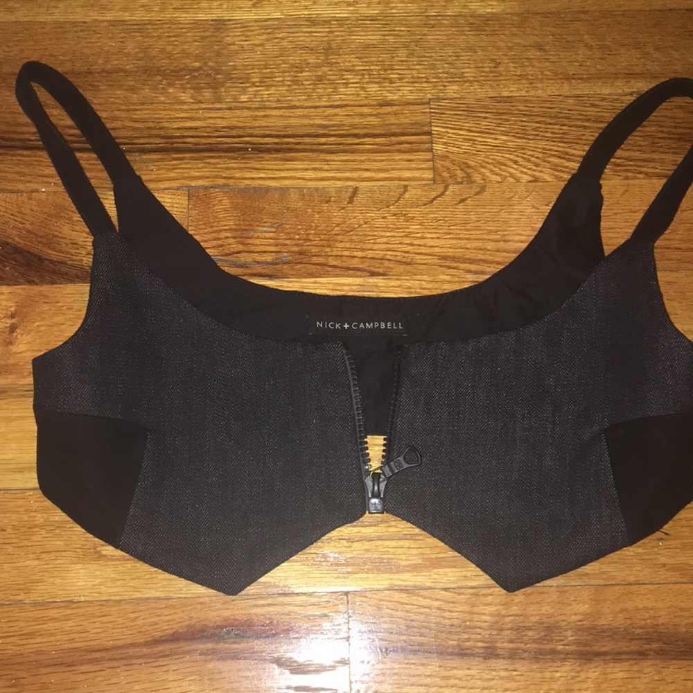 N+C Denim and Velvet Top - Picture 3 of 6